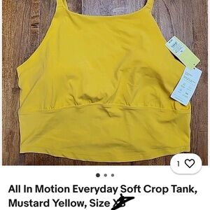 All In Motion Vibrant Yellow Crop Top